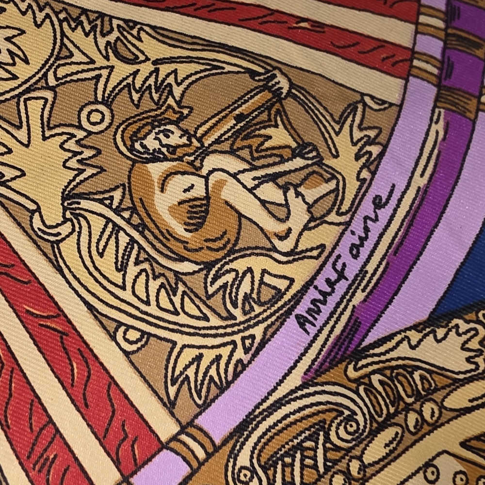 Hermes Purple and Blue Scarf - Picture 2 of 7